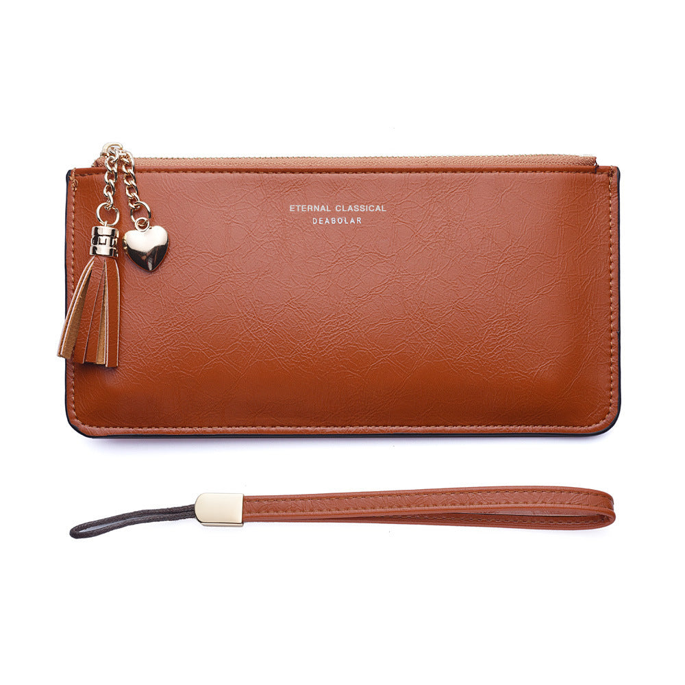 Women's Long Mobile Bright Leather Sweet Ladies Wallets