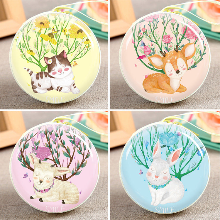 Tinplate Zipper Portable Round Headset Cable Storage Fresh Coin Purses