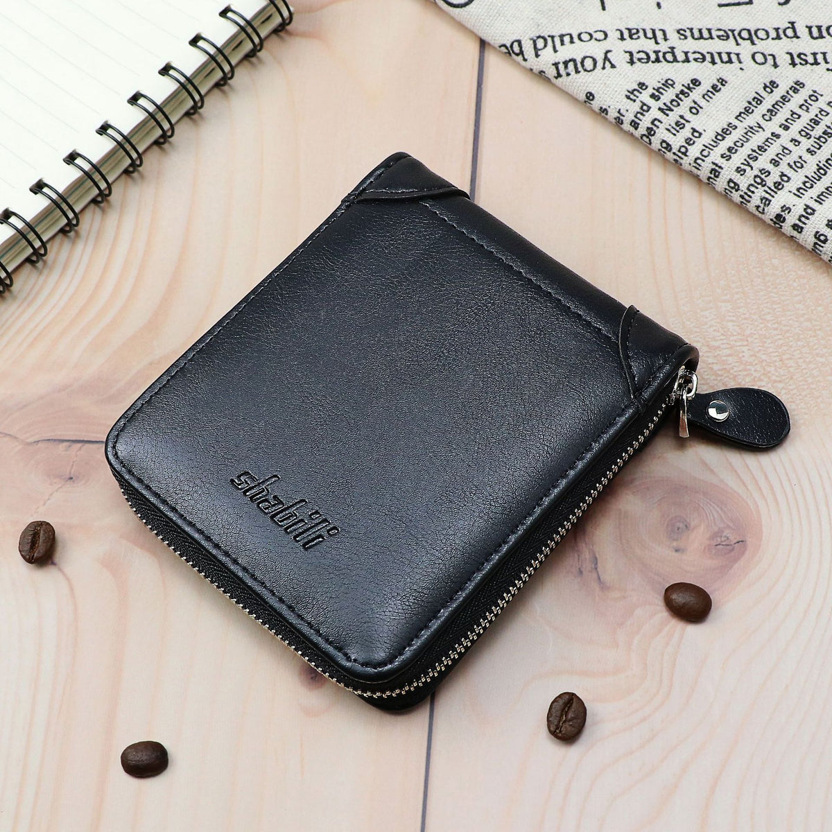 Creative Men's Full Material Zipper Portable Men's Wallet