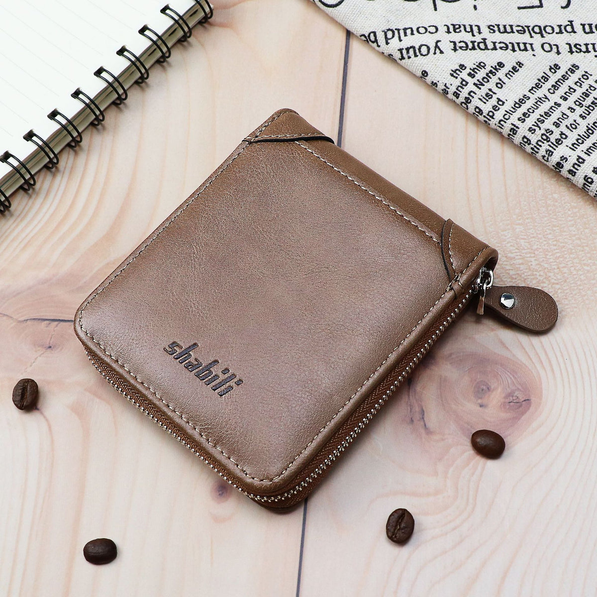 Creative Men's Full Material Zipper Portable Men's Wallet