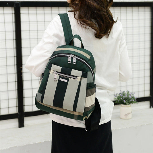 Women's Oxford Cloth Striped Large Capacity Bags