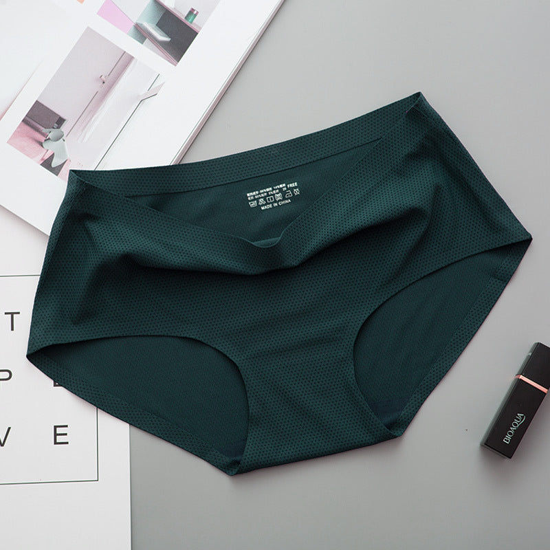 Women's Hole Ice Silk Seamless One-piece Underwear Panties