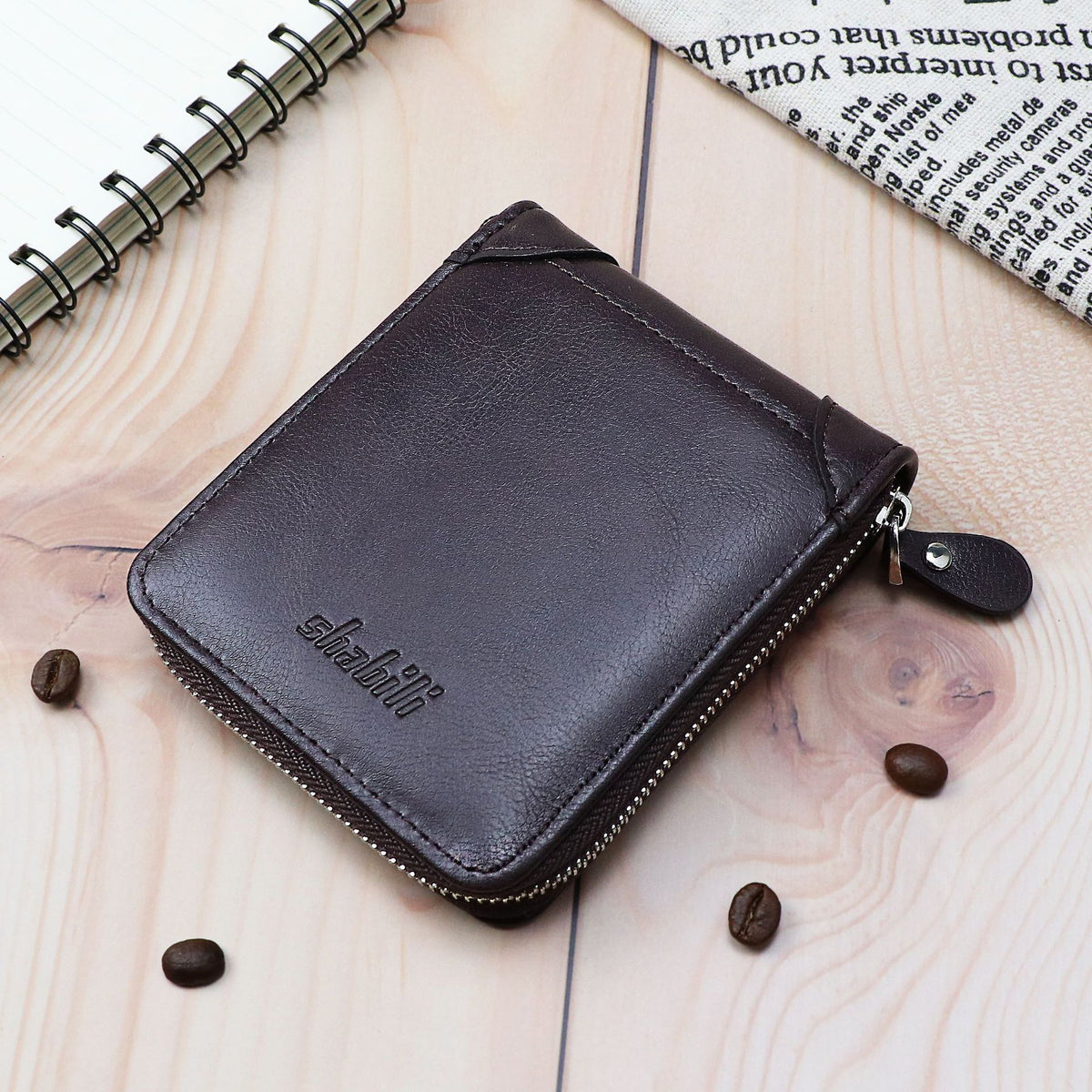 Creative Men's Full Material Zipper Portable Men's Wallet