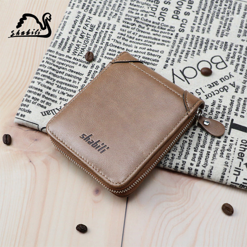 Creative Men's Full Material Zipper Portable Men's Wallet