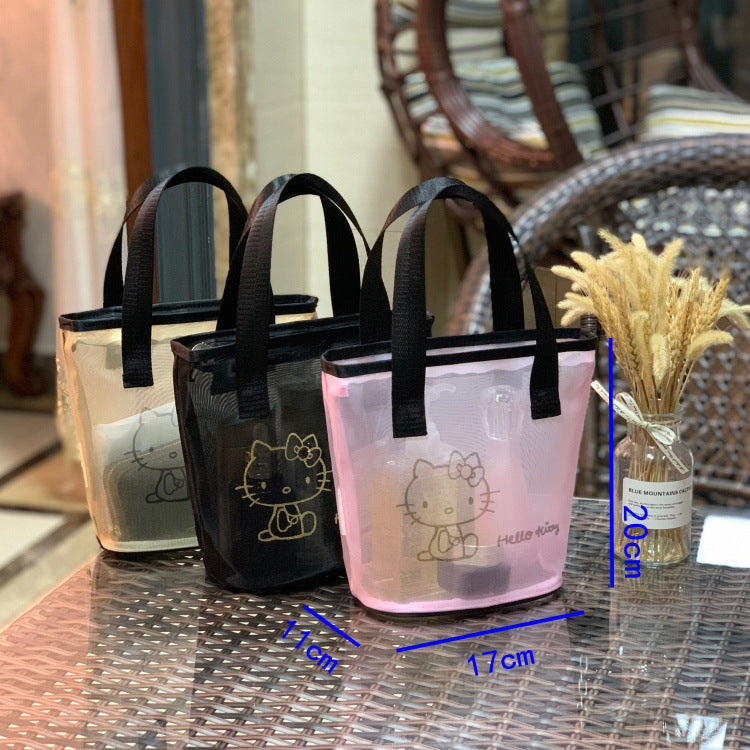 Attractive Women's Mesh Portable Mini Wash Cosmetic Bags