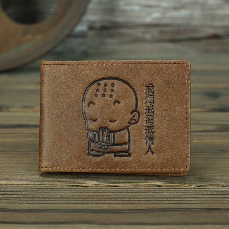 Vintage Distressed Oily First Layer Cowhide Card Holder