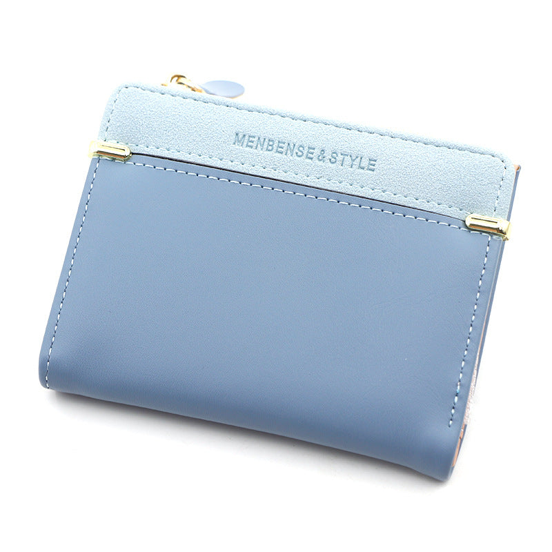 Elegant Women's Korean Simple Zipper Short Coin Purses