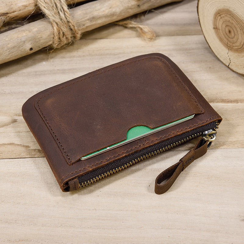 Men's Horse Leather Simple Compact First Layer Coin Purses