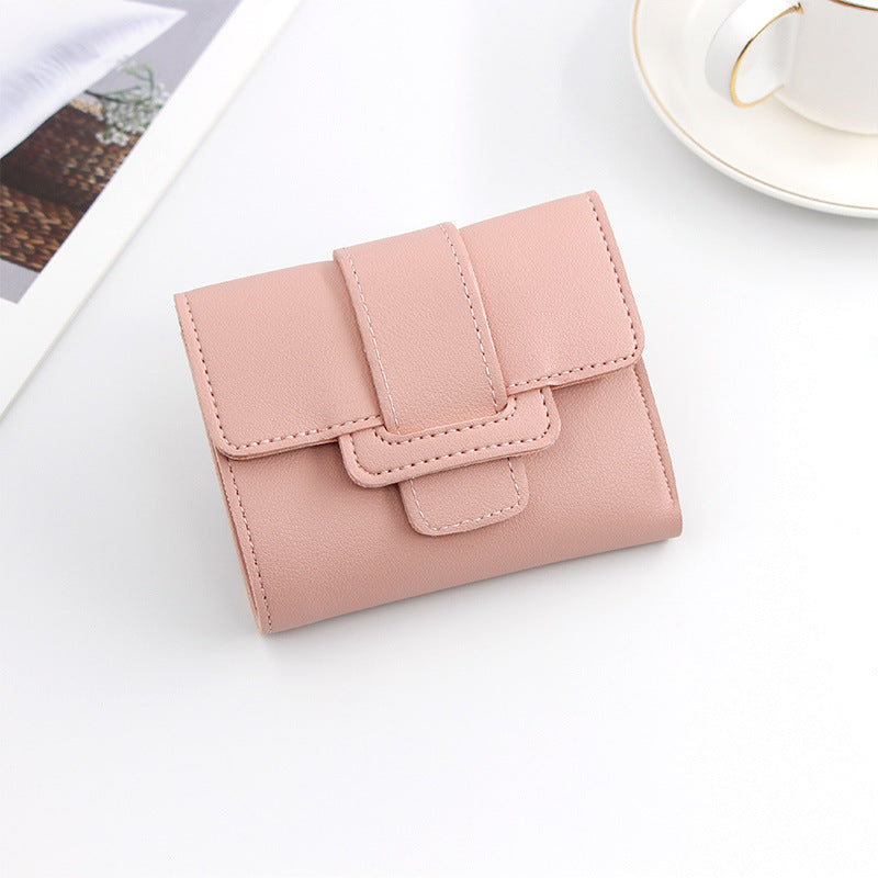 Women's Solid Color Three-fold Clutch Short Ladies Wallet