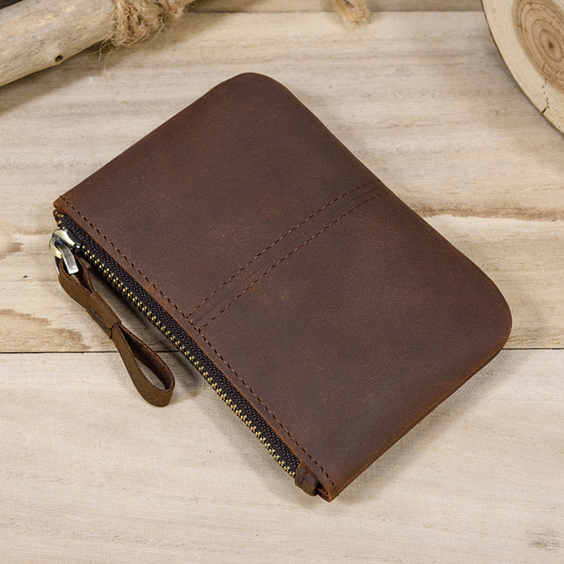 Men's Horse Leather Simple Compact First Layer Coin Purses