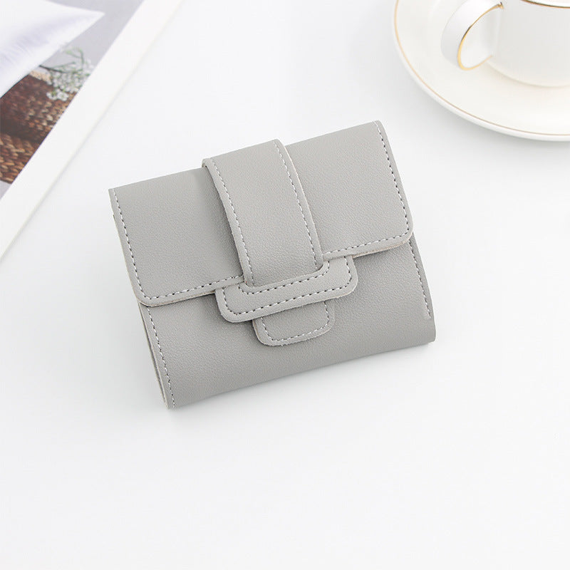 Women's Solid Color Three-fold Clutch Short Ladies Wallet