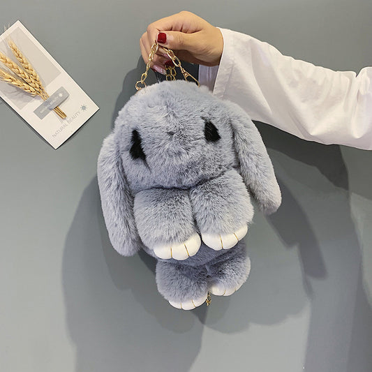 Rabbit Pattern Bunny Imitation Rex Plush Crossbody Bags