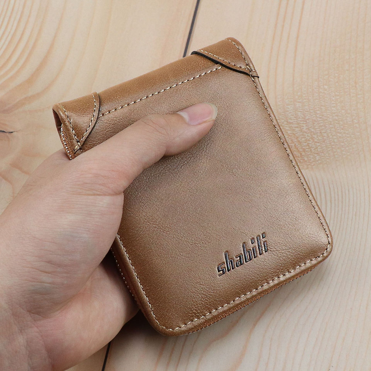 Creative Men's Full Material Zipper Portable Men's Wallet
