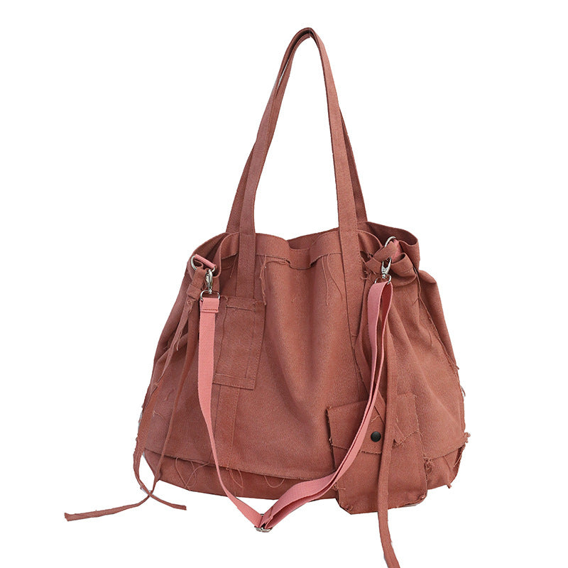 Women's & Men's Distressed Retro Hip Hop Irregular Canvas Women's Shoulder Bag