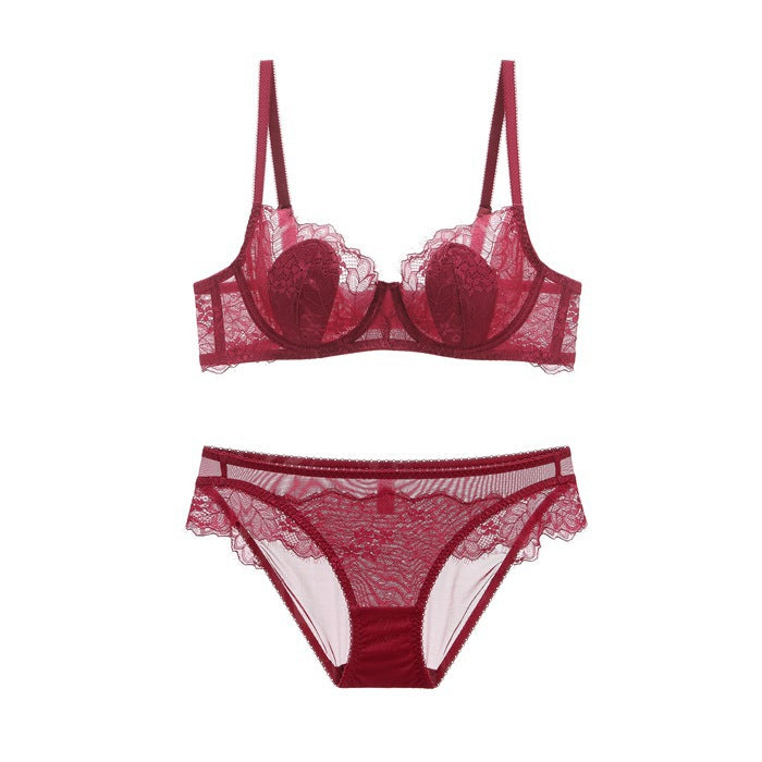 Women's Lace Thin Sexy Eyelash Breathable Comfortable Lingerie Sets