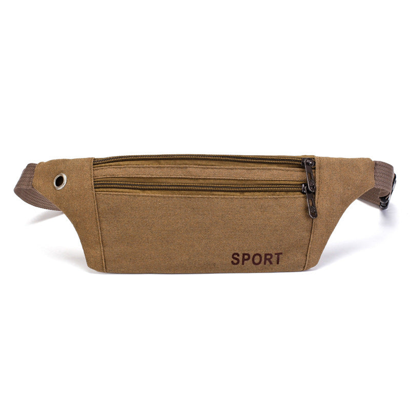Men's Canvas Hiking Fitness Running Pouch Thin Men's Waist Packs