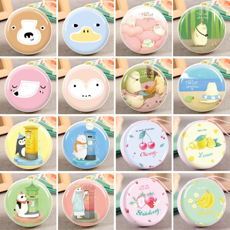 Tinplate Zipper Portable Round Headset Cable Storage Fresh Coin Purses