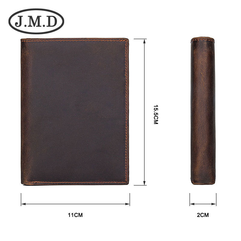 Passport Wrapper Crazy Horse Multiple Slots Card Holder