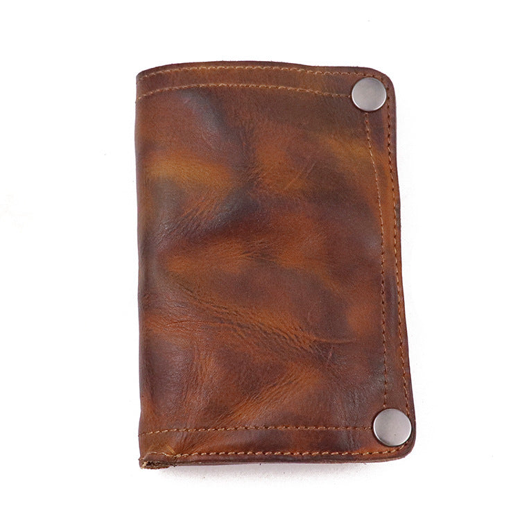 Men's First Layer Retro Long Type Multiple Men's Wallets