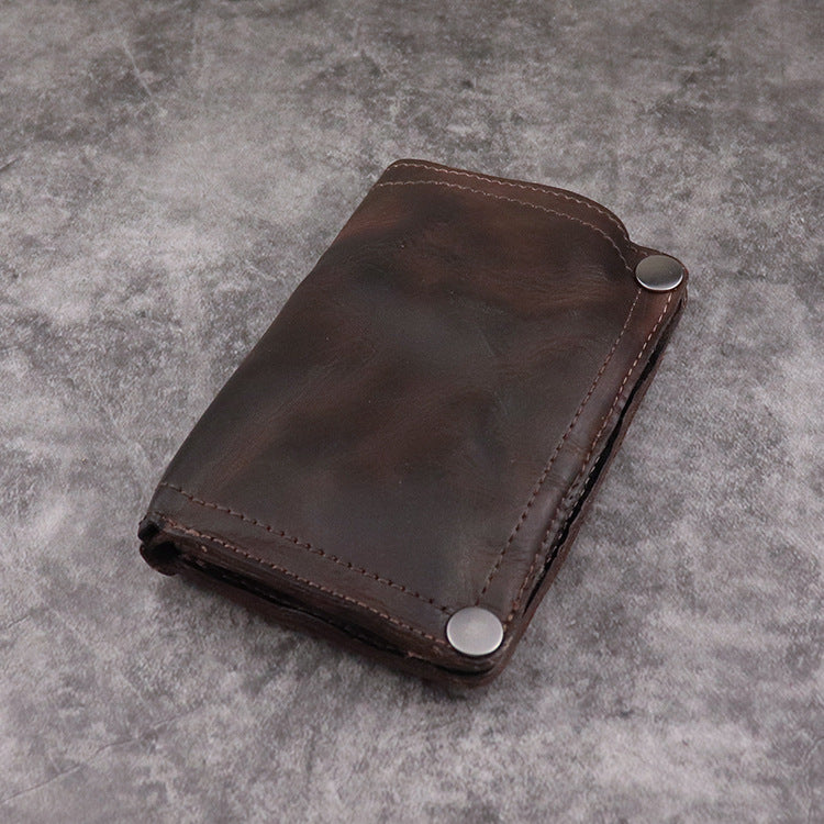 Men's First Layer Retro Long Type Multiple Men's Wallets
