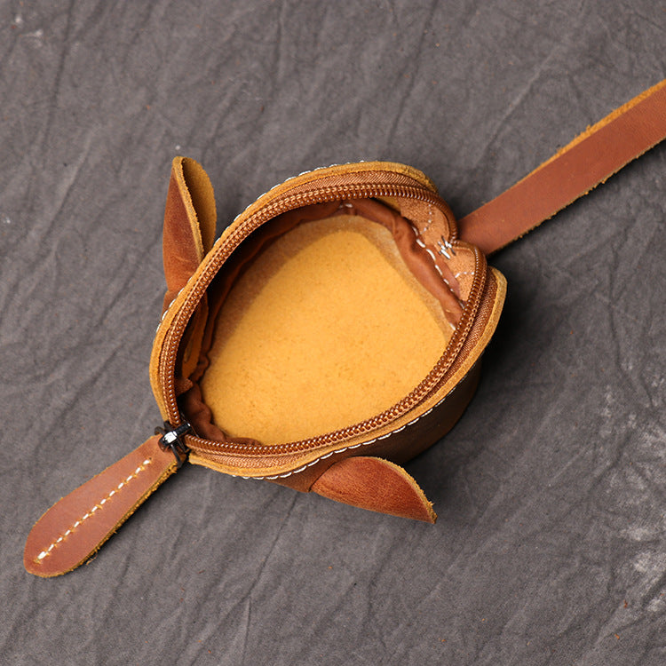 Cowhide Genuine Leather Mouse Cartoon Multifunctional Portable Coin Purses