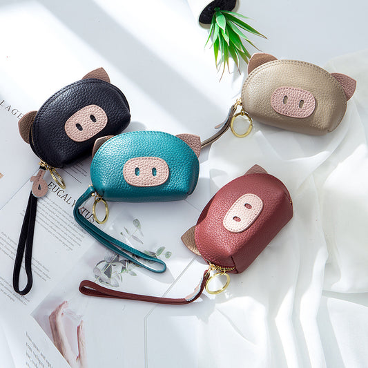 Women's Cute Pendant Cartoon Mini Hand Genuine Coin Purses