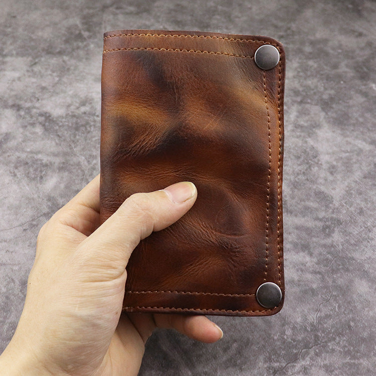 Men's First Layer Retro Long Type Multiple Men's Wallets