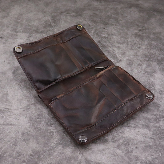Men's First Layer Retro Long Type Multiple Men's Wallets