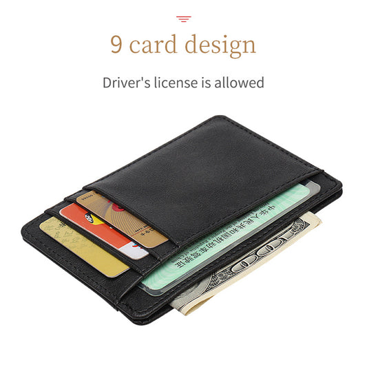 Men's Leather Degaussing Bank Protective Cover Lightweight Card Holder