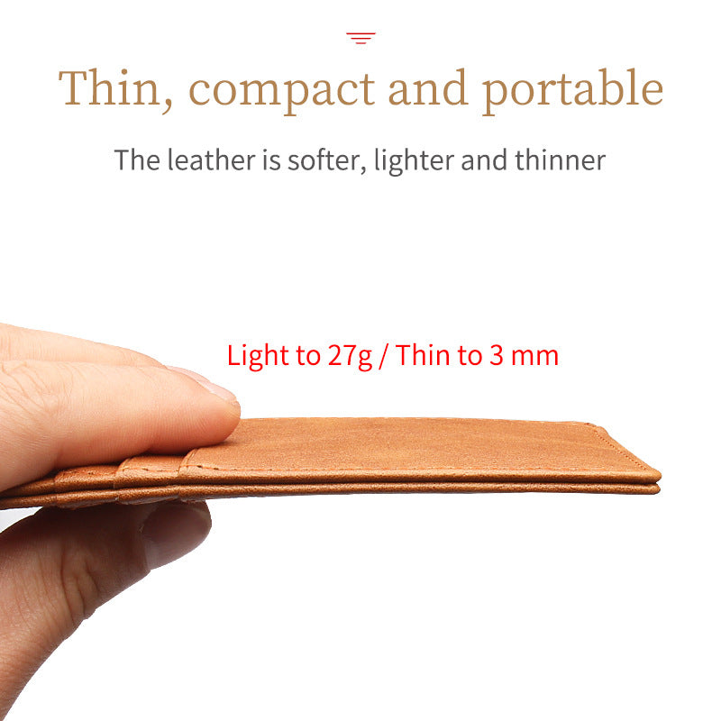 Men's Leather Degaussing Bank Protective Cover Lightweight Card Holder