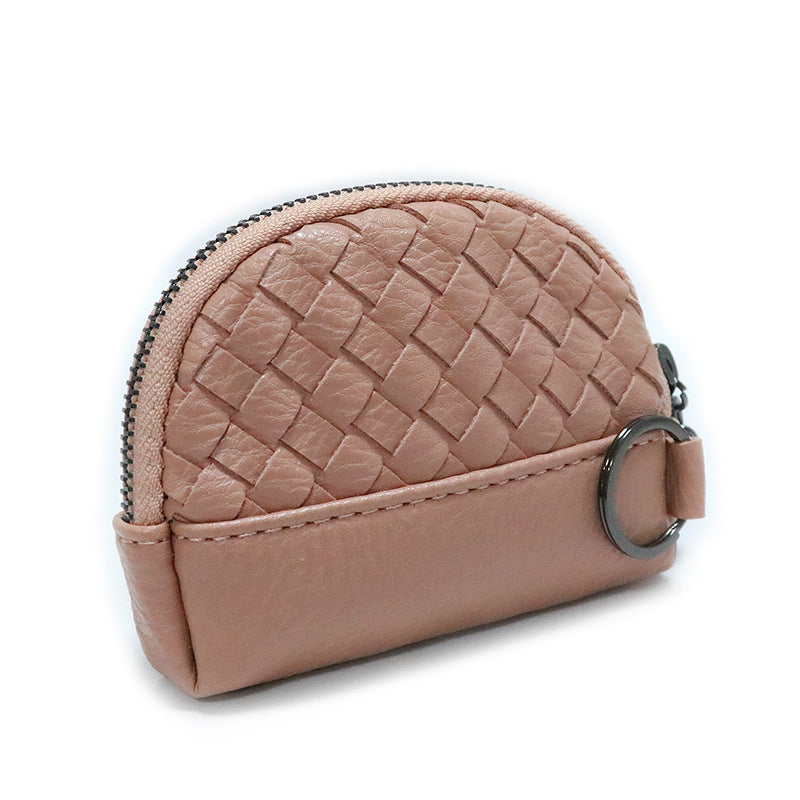Creative Women's Hand-woven Simple Leather Zipper Ladies Wallet