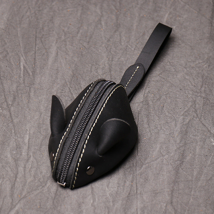 Cowhide Genuine Leather Mouse Cartoon Multifunctional Portable Coin Purses