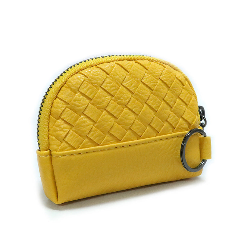 Creative Women's Hand-woven Simple Leather Zipper Ladies Wallet