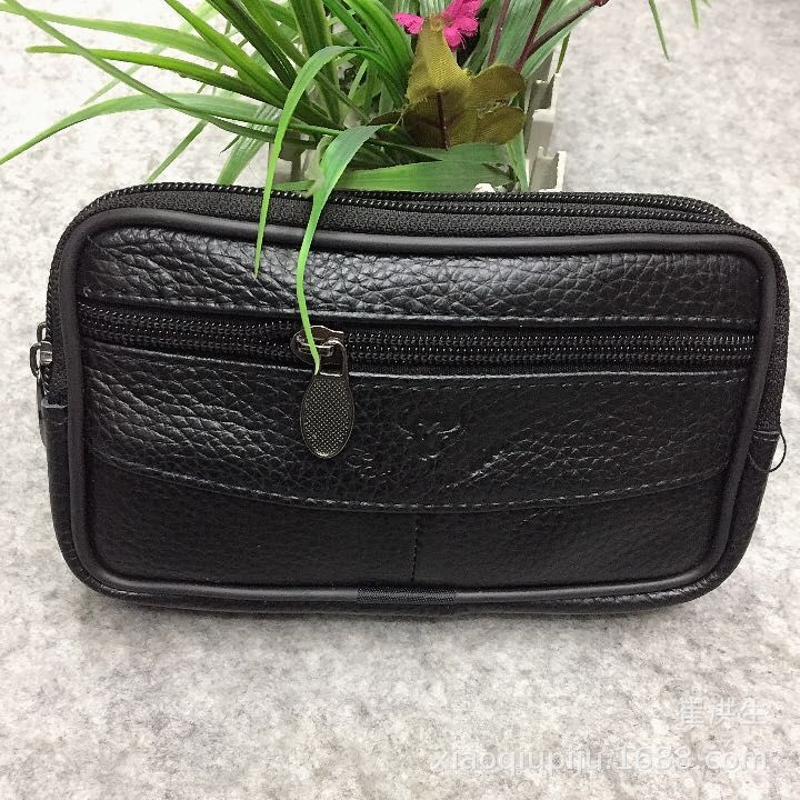 Men's First Layer Cowhide Pannier Stall Men's Waist Packs