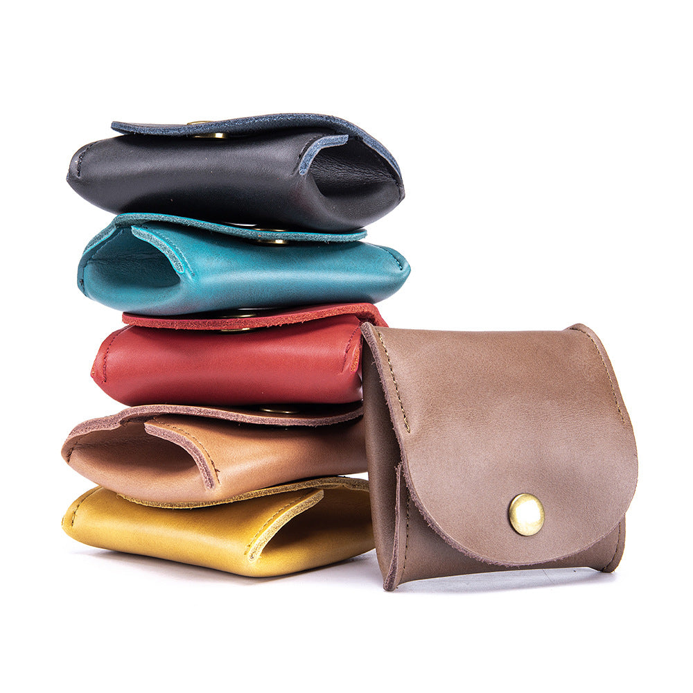 Versatile Cowhide Mini Earphone Genuine Leather Coin Purses