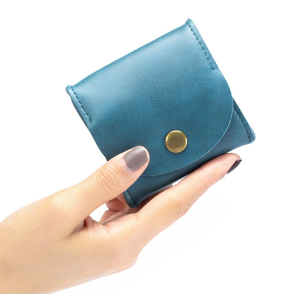Versatile Cowhide Mini Earphone Genuine Leather Coin Purses
