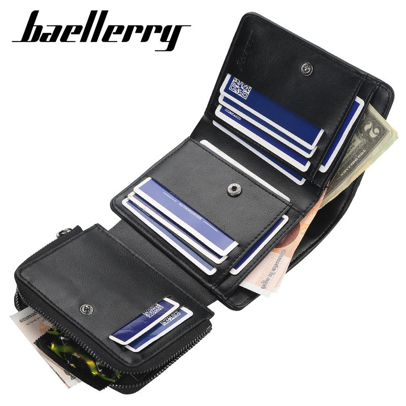 Men's Short Green Trendy Multi Slots High Men's Wallet