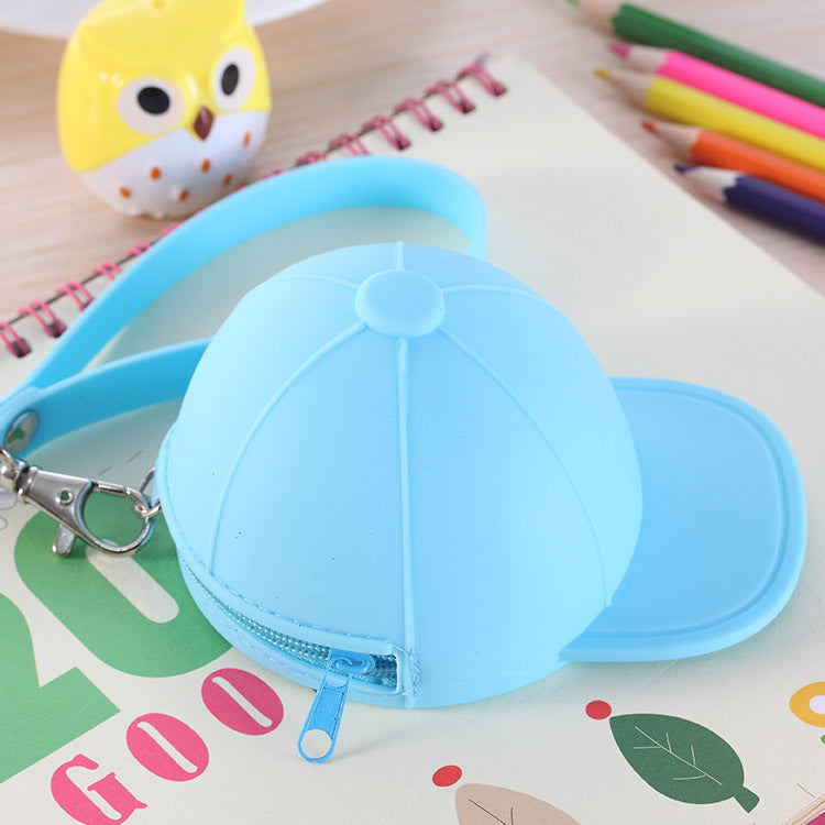Cartoon Candy Color Baseball Cap Mini Hat Silicone Coin Purses