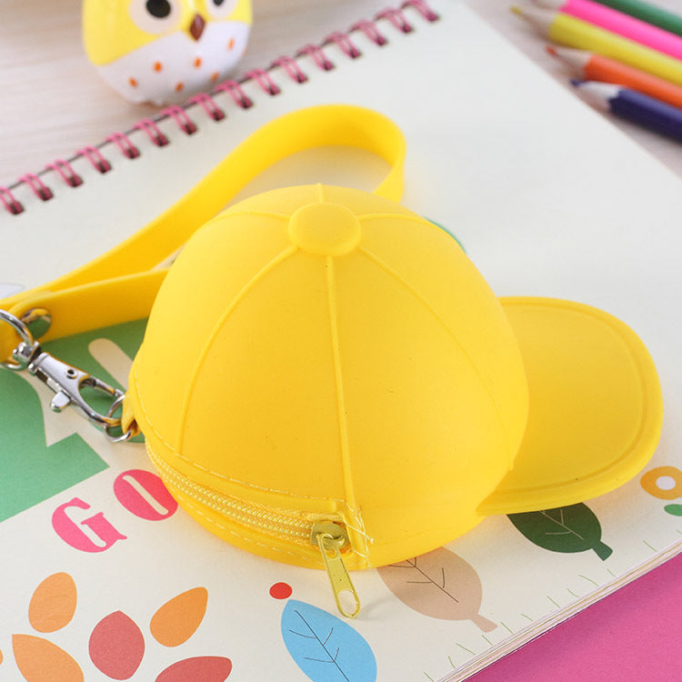Cartoon Candy Color Baseball Cap Mini Hat Silicone Coin Purses