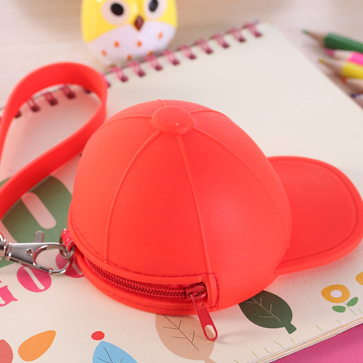 Cartoon Candy Color Baseball Cap Mini Hat Silicone Coin Purses