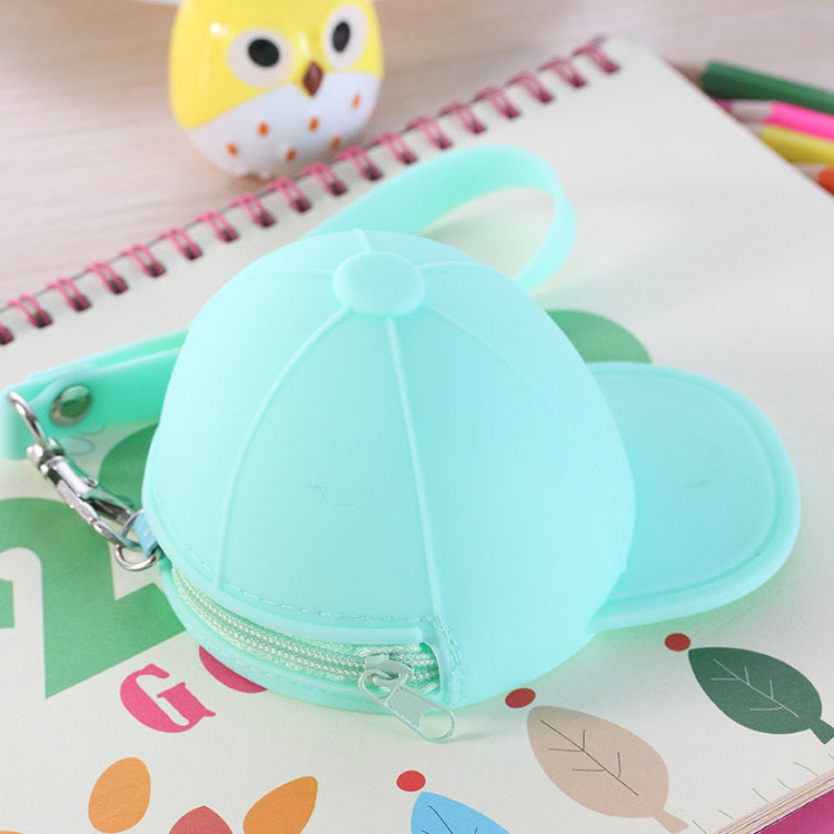 Cartoon Candy Color Baseball Cap Mini Hat Silicone Coin Purses