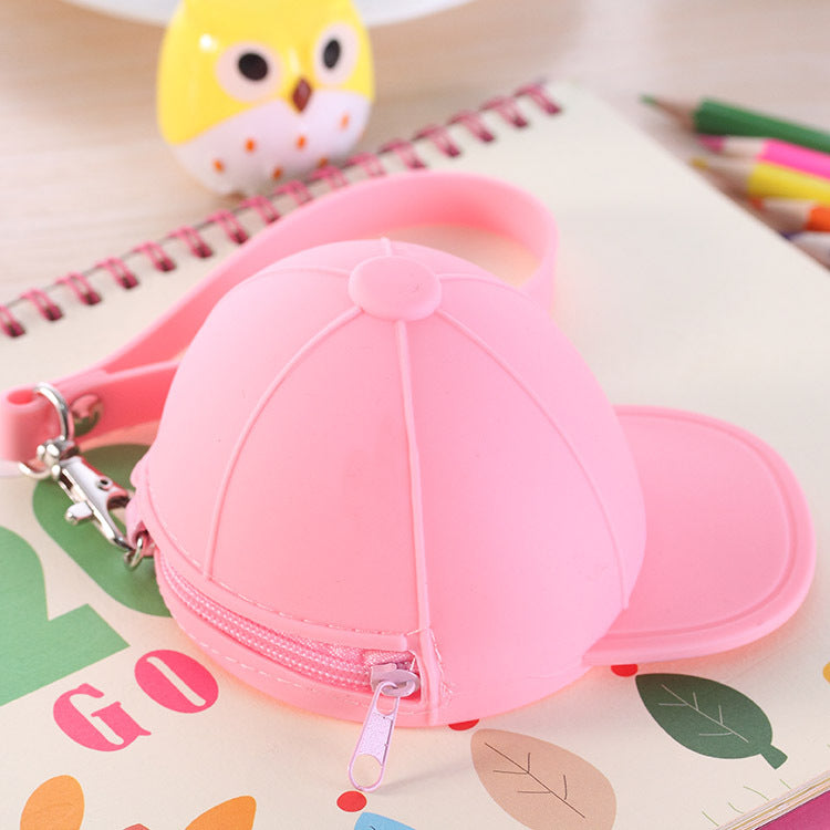 Cartoon Candy Color Baseball Cap Mini Hat Silicone Coin Purses