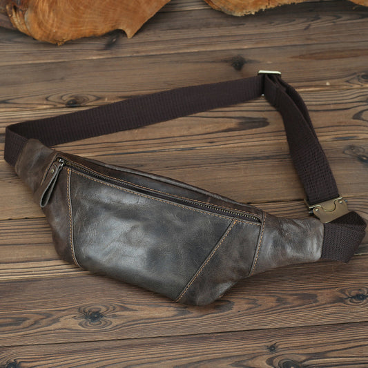 Men's Genuine Cattlehide Leather Surface Running Retro Bags