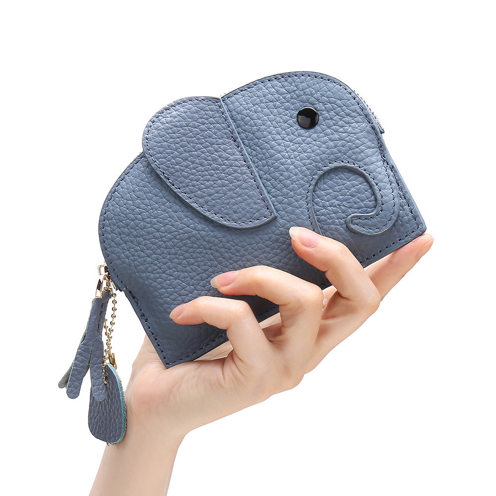 Genuine Leather Elephant Mini Creative Female Coin Purses