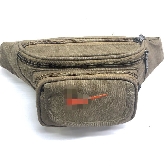 Men's Canvas Running Cloth Washed Cashier Men's Waist Packs