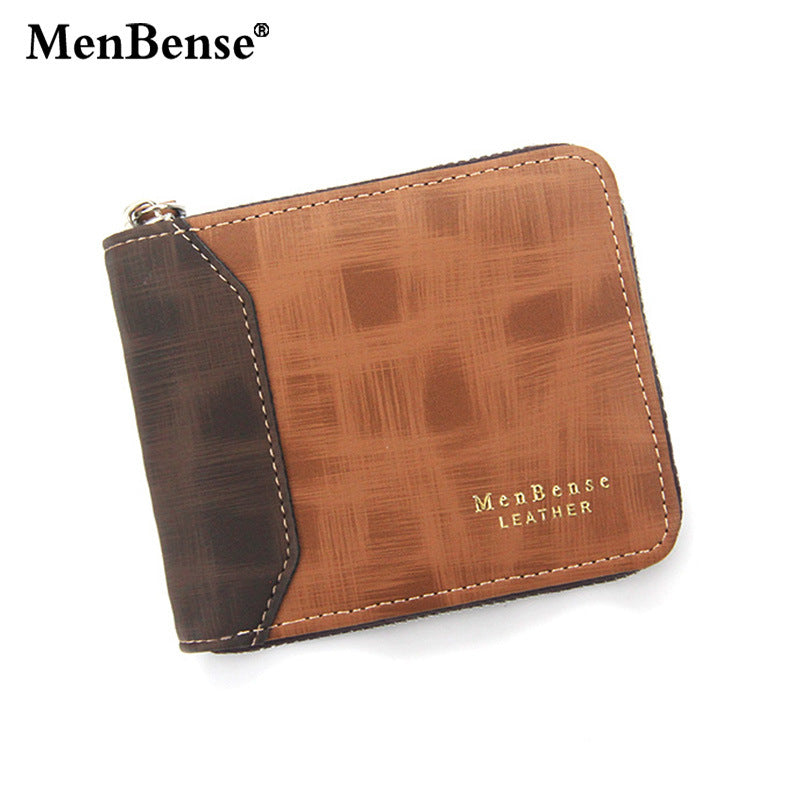 Men's Versatile Short Fashion Business Zipper Men's Wallets
