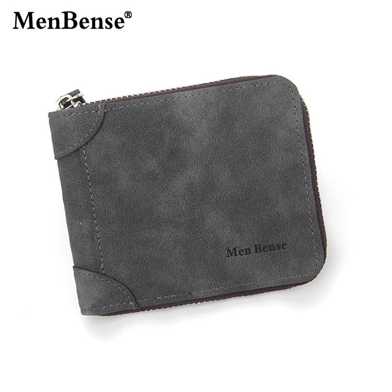 Men's Versatile Short Fashion Business Zipper Men's Wallets
