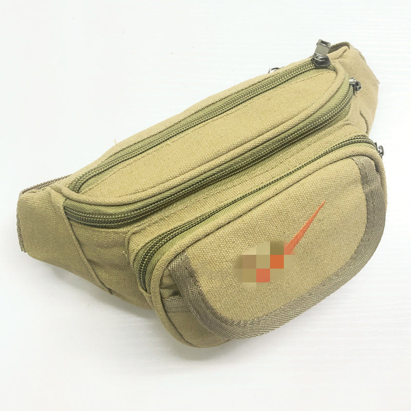 Men's Canvas Running Cloth Washed Cashier Men's Waist Packs