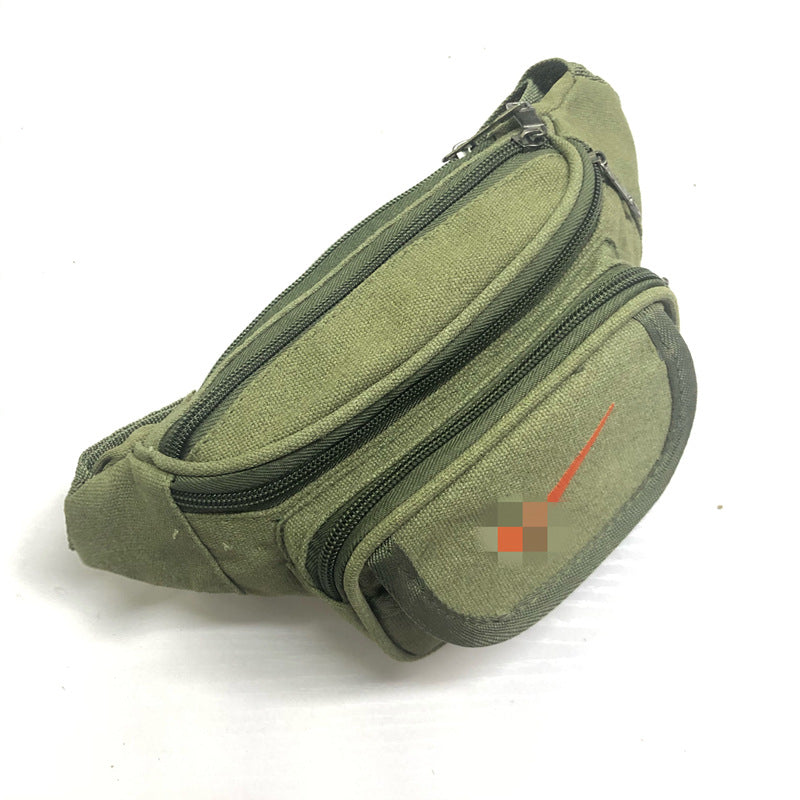 Men's Canvas Running Cloth Washed Cashier Men's Waist Packs
