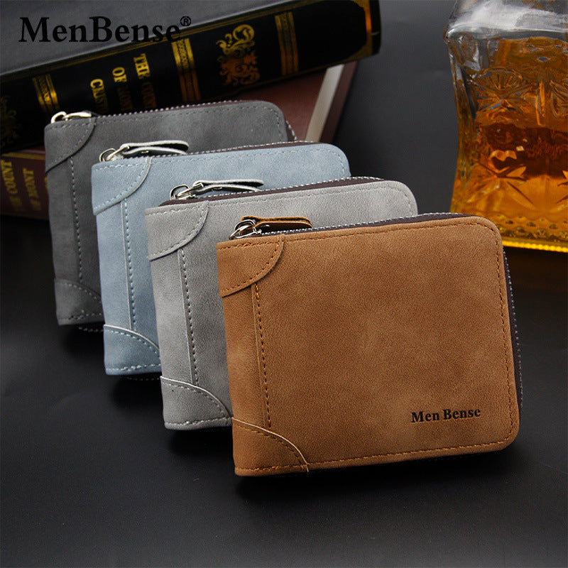 Men's Versatile Short Fashion Business Zipper Men's Wallets
